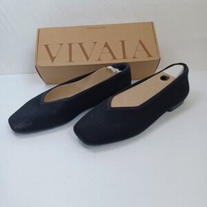 Vivaia Classic Black Textured Slip-On Flats for Women
